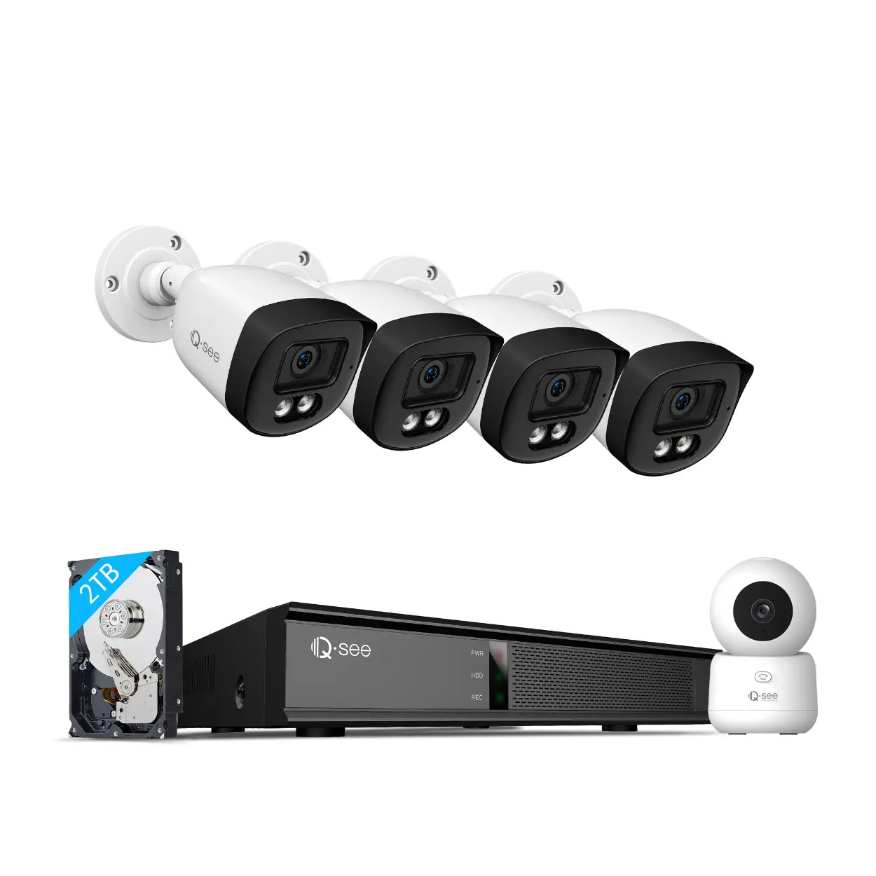 Qsee 5MP 2TB PoE NVR Camera Security System with Person Vehicle Detection QP08045YA